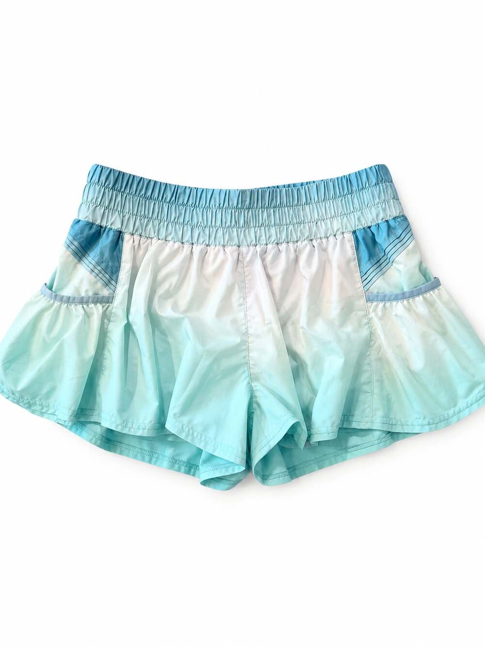 Free People The Way Home Blue Ombre Athletic Shorts Sz Med (w)